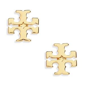 Tory Burch Large Logo Stud Earrings 🧡